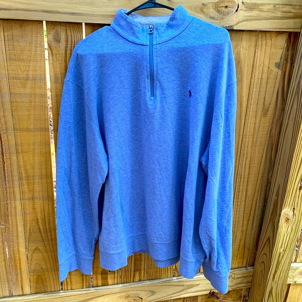 Polo by Ralph Lauren 1/4 Zip Sweater XXL Light Blue